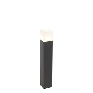 Stojaca vonkajšia lampa čierna s opálovo bielym tienidlom 50 cm - Dánsko vyobraziť