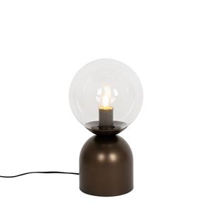 Hotelová elegantná stolná lampa tmavo bronzová s čírym sklom - Pallon Trend vyobraziť