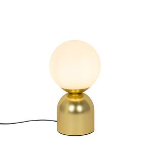 Hotelová elegantná stolná lampa zlatá s opálovým sklom - Pallon Trend vyobraziť