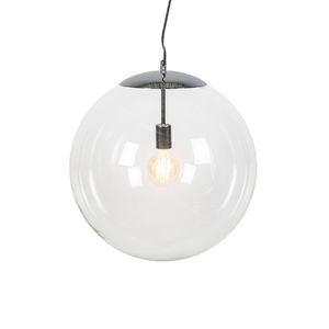 Škandinávska závesná lampa chróm s čírym sklom - Ball 50 vyobraziť