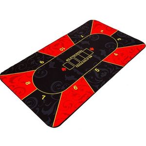 Skladacia pokerová podložka, červená/čierna, 160 x 80 cm vyobraziť