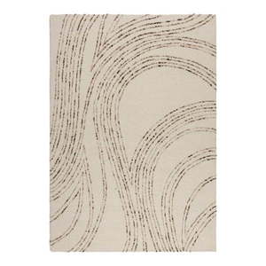 Hnedo-krémový vlnený koberec 200x290 cm Abstract Swirl – Flair Rugs vyobraziť