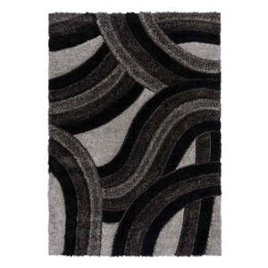 Čierno-sivý ručne tkaný koberec z recyklovaných vlákien 120x170 cm Velvet – Flair Rugs vyobraziť