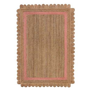 Ručne tkaný jutový koberec v ružovo-prírodnej farbe 120x170 cm Grace – Flair Rugs vyobraziť