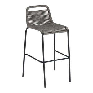 Sivá barová stolička s oceľovou konštrukciou Kave Home Glenville, výška 74 cm vyobraziť