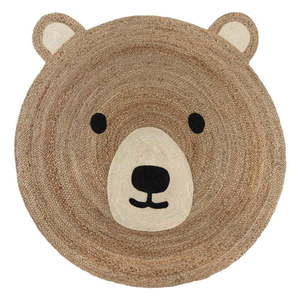Jutový detský koberec v prírodnej farbe 100x100 cm Bertie Bear – Flair Rugs vyobraziť