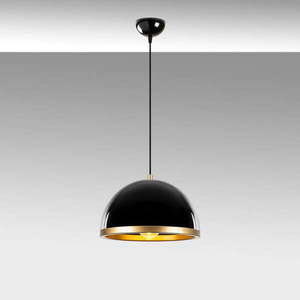Závesné svietidlo v čiernej a zlatej farbe s kovovým tienidlom ø 30 cm Ferenci – Opviq lights vyobraziť