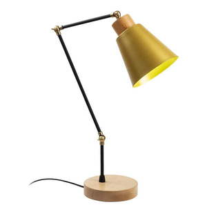 Lampa v čiernej a žltej farbe s kovovým tienidlom (výška 52 cm) Manavgat – Opviq lights vyobraziť