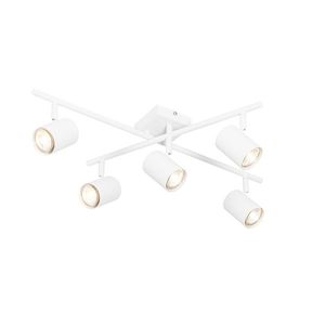 Moderné stropné svietidlo biele 5-svetlové nastaviteľné štvorcové - Jeana vyobraziť
