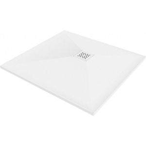 MEXEN/S - Stone+ štvorcová sprchová vanička 100 x 100, biela, mriežka biela 44101010-W vyobraziť
