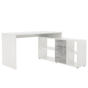 KONDELA PC stôl, biela/betón, NOE NEW vyobraziť