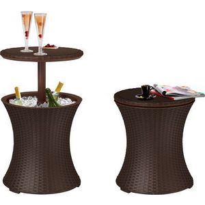 Bar Keter® COOL BAR RATTAN, hnedý, multifunkčný, záhradný stôl, okrúhly, 490x490x570/820 mm vyobraziť