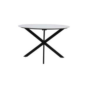 Čierno-biely okrúhly jedálenský stôl s doskou v dekore mramoru ø 120 cm Tomochi – Light & Living vyobraziť
