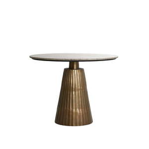 Okrúhly jedálenský stôl v bronzovej a prírodnej farbe s doskou v dekore mramoru ø 100 cm Rianne – Light & Living vyobraziť