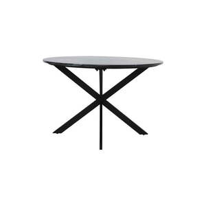 Čierny okrúhly jedálenský stôl s doskou v dekore mramoru ø 120 cm Tomochi – Light & Living vyobraziť