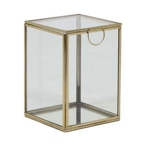 Dekoratívny sklenený úložný box v zlatej farbe Mirina – Light & Living vyobraziť