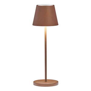 Hnedá LED stolová lampa s kovovým tienidlom (výška 34 cm) Cosenza – Fischer & Honsel vyobraziť