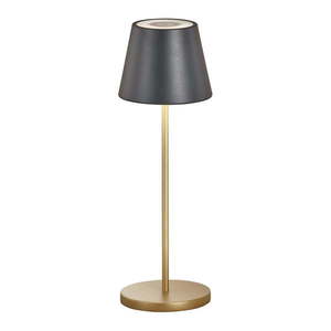 LED stolová lampa s kovovým tienidlom v čierno-zlatej farbe (výška 34 cm) Cosenza – Fischer & Honsel vyobraziť