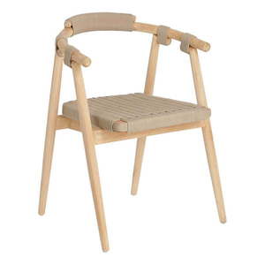 Záhradná stolička z eukalyptového dreva s béžovým výpletom Kave Home Majela vyobraziť