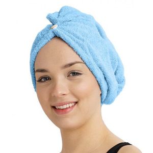 Rýchloschnúci froté turban na vlasy modrá vyobraziť
