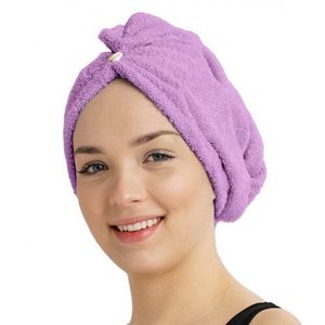 Rýchloschnúci froté turban na vlasy fialová lila vyobraziť