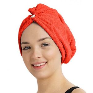 Rýchloschnúci froté turban na vlasy červená vyobraziť