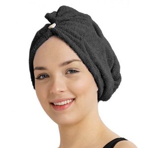 Rýchloschnúci froté turban na vlasy čierna vyobraziť