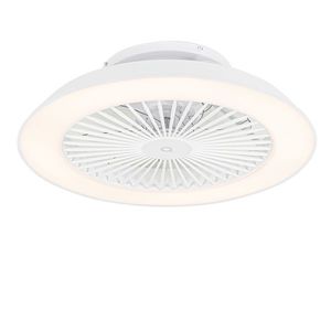 Inteligentný stropný ventilátor biely vrátane LED s diaľkovým ovládaním - Deniz vyobraziť