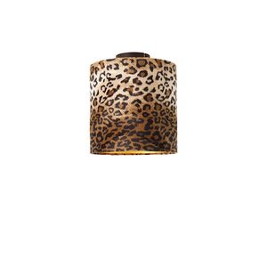 Stropné svietidlo matný čierny odtieň leopardie prevedenie 25 cm - Combi vyobraziť