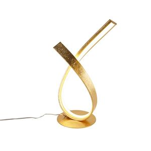 Dizajnová stolná lampa zlatá 38, 5 cm vrátane LED a stmievača - Belinda vyobraziť
