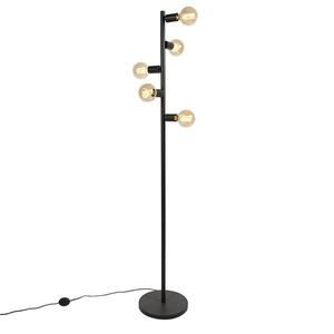 Moderná stojaca lampa čierna 5-svetlá - Facil vyobraziť