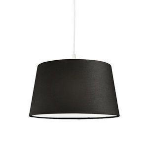 Moderná závesná lampa biela s čiernym tienidlom 45 cm - Pendel vyobraziť