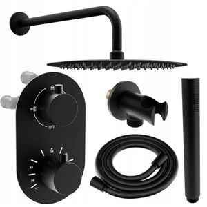 MEXEN/S MEXEN/S - Kai DR70 spodomietkový sprchový SET + slim sprcha 25 cm, čierny 77602DR7025-70 vyobraziť