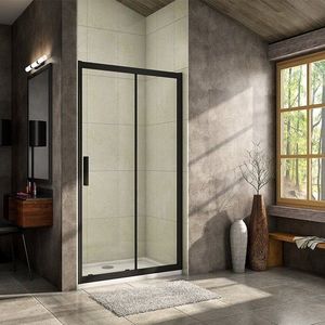 H K - Luxusné posuvné sprchové dvere ALTO BLACK 116- 120x195cm Ľ/P so Soft close zatváraním SE-ALTOBLACK120SET vyobraziť