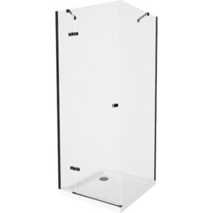 MEXEN/S - Roma sprchovací kút 80x80, transparent, čierna + biela vanička so sifónom 854-080-080-70-00-4010B vyobraziť