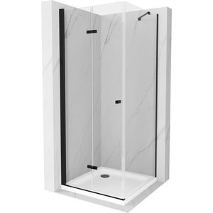MEXEN/S - Lima kabína prysznicowa składana 90 x 90, transparent, czarna + brodzik Flat, biela 856-090-090-70-00-4010B vyobraziť