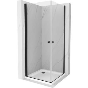 MEXEN/S - Pretoria Duo sprchovací kút 90x90, transparent, čierna + sprchová vanička vrátane sifónu 852-090-090-70-02-4010B vyobraziť