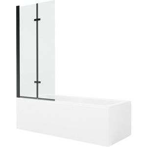 MEXEN/S - Cubik obdĺžniková vaňa 170 x 70 cm s panelom + vaňová zástena 80 cm, transparent, čierna 550317070X9208027000 vyobraziť