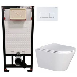 DEANTE Podstavný rám, pre závesné WC misy + SLIM tlačidlo bílé vyobraziť
