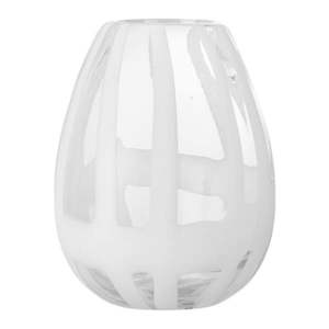 Biela sklenená ručne vyrobená váza (výška 18 cm) Cosmin – Bloomingville vyobraziť