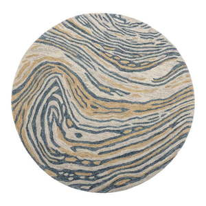 Modro-hnedý vlnený okrúhly koberec ø 120 cm Tiger – Bloomingville vyobraziť