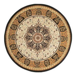 Čierny/béžový okrúhly koberec ø 150 cm Heritage – Think Rugs vyobraziť