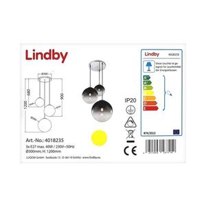 Lindby Lindby - Luster na lanku ROBYN 3xE27/40W/230V vyobraziť
