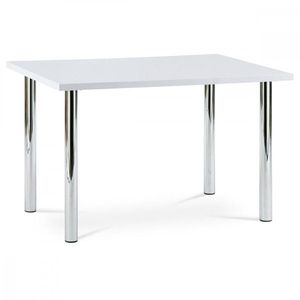 AUTRONIC AT-1914B WT jedálenský stôl 120x75cm, vysoký lesk biely, chróm vyobraziť