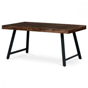 AUTRONIC HT-534 PINE Jídelní stůl, 160x90x76 cm, MDF deska, dýha borovice, kovové nohy, černý lak vyobraziť
