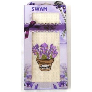 Bavlnená utierka Darčekové balenie, Swan Lavender, 50 x 70 cm vyobraziť