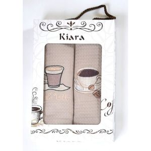 Darčekové balenie 2 ks bavlnených utierok, Kiara Café Latte, 50 x 70 cm vyobraziť