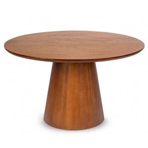 Jedálenský stôl Fungo 130 cm okrúhly teakové drevo/tmavo hnedý vyobraziť