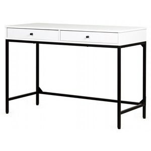 Písací stôl Trewolo 110 cm biely/čierny vyobraziť