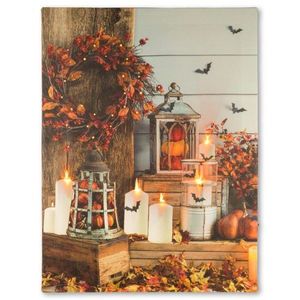 Nástenná maľba jesenné listie, 5 LED, 30 x 40 cm vyobraziť